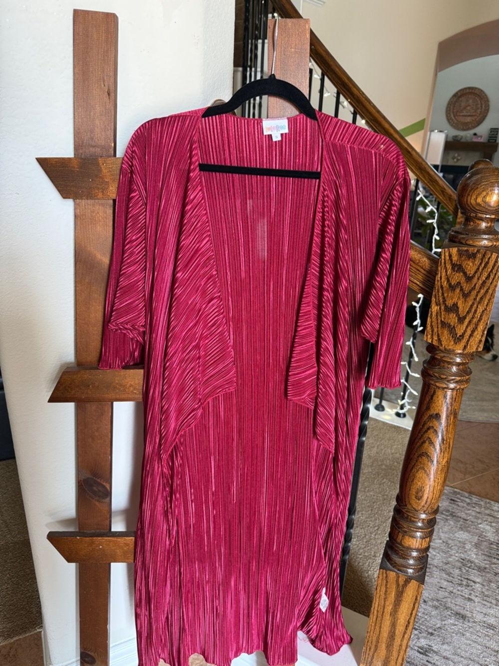 LuLaRoe Red Pleated Swim Coverup